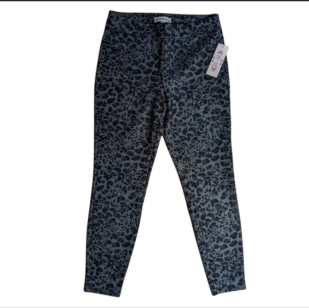 Nanette Lepore Gray Leopard Print Athleisure Yoga Leggings NWT